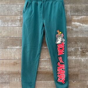 Women's Teal Joggers Tom & Jerry